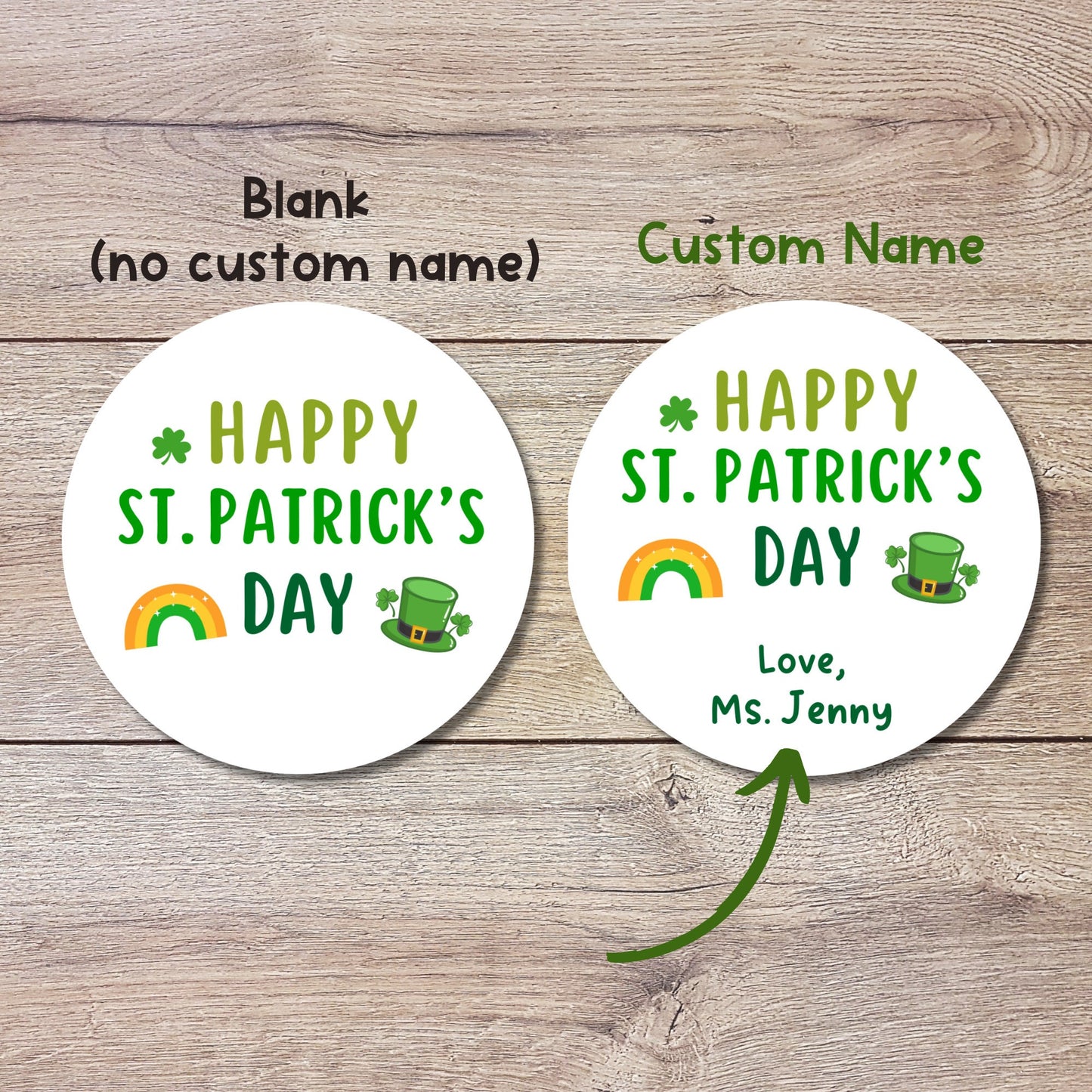St. Patrick's Day Stickers, Personalized St Patrick's Party Favor Label, School Party Favor Treat Bag Stickers, St Paddy's Day Irish Sticker