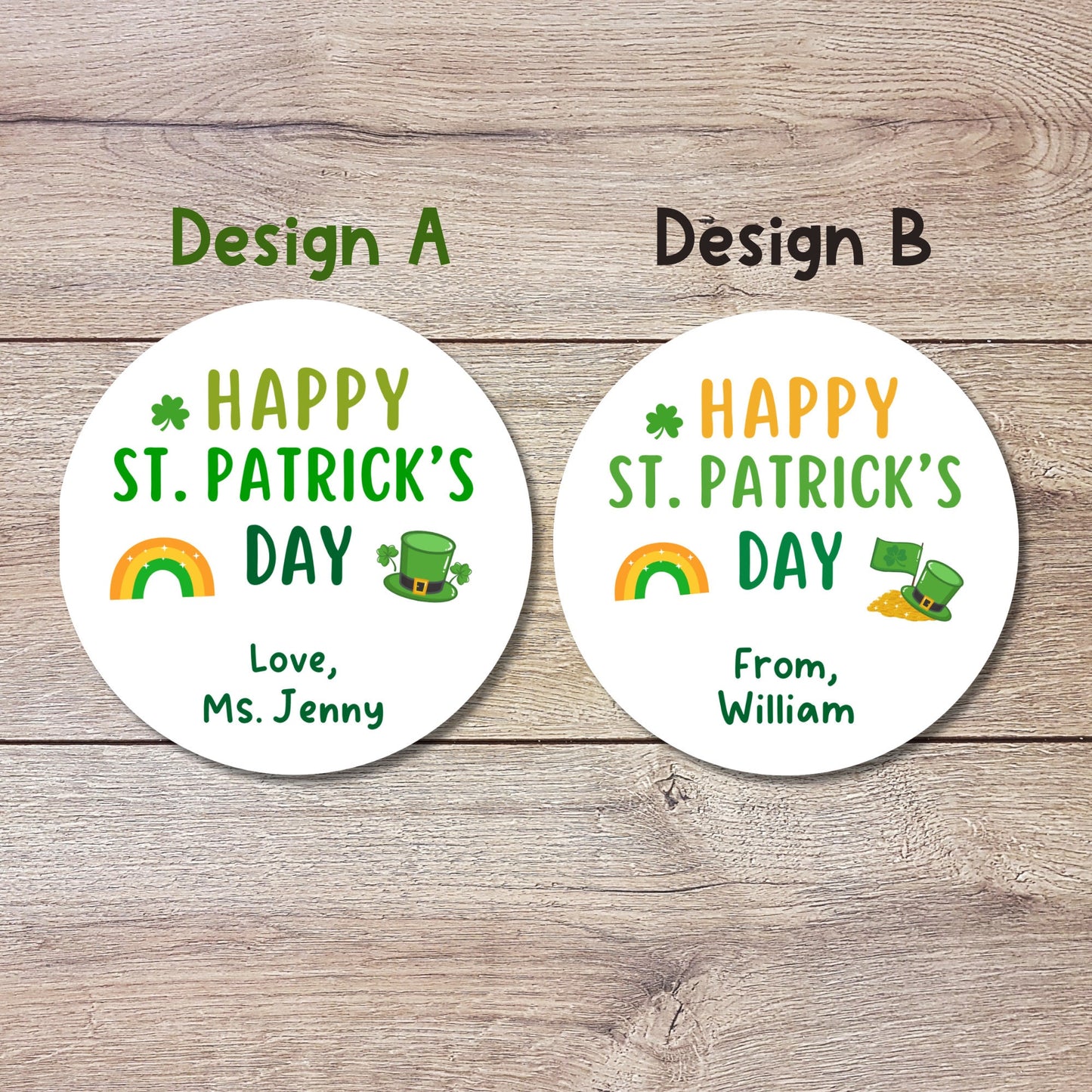 St. Patrick's Day Stickers, Personalized St Patrick's Party Favor Label, School Party Favor Treat Bag Stickers, St Paddy's Day Irish Sticker