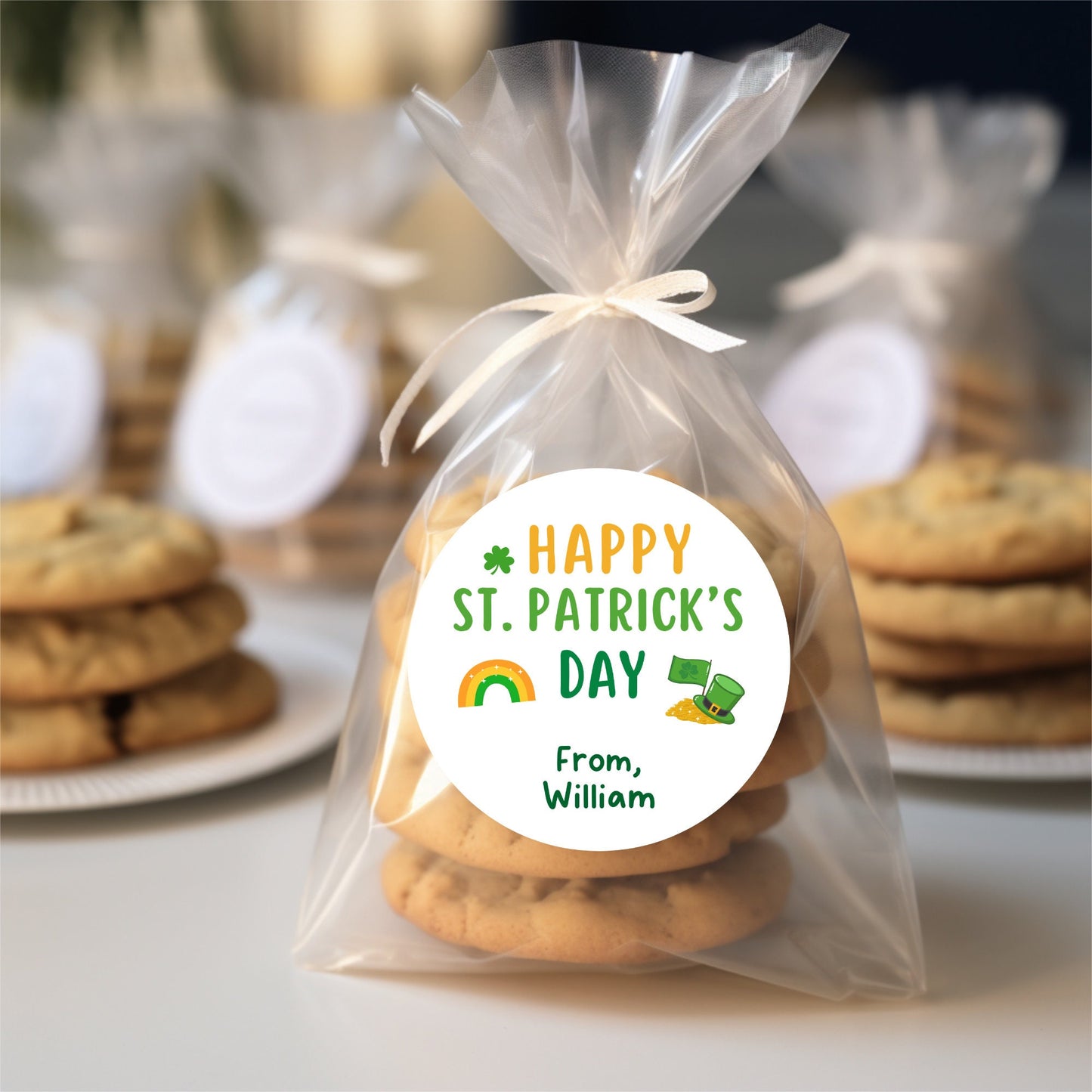 St. Patrick's Day Stickers, Personalized St Patrick's Party Favor Label, School Party Favor Treat Bag Stickers, St Paddy's Day Irish Sticker