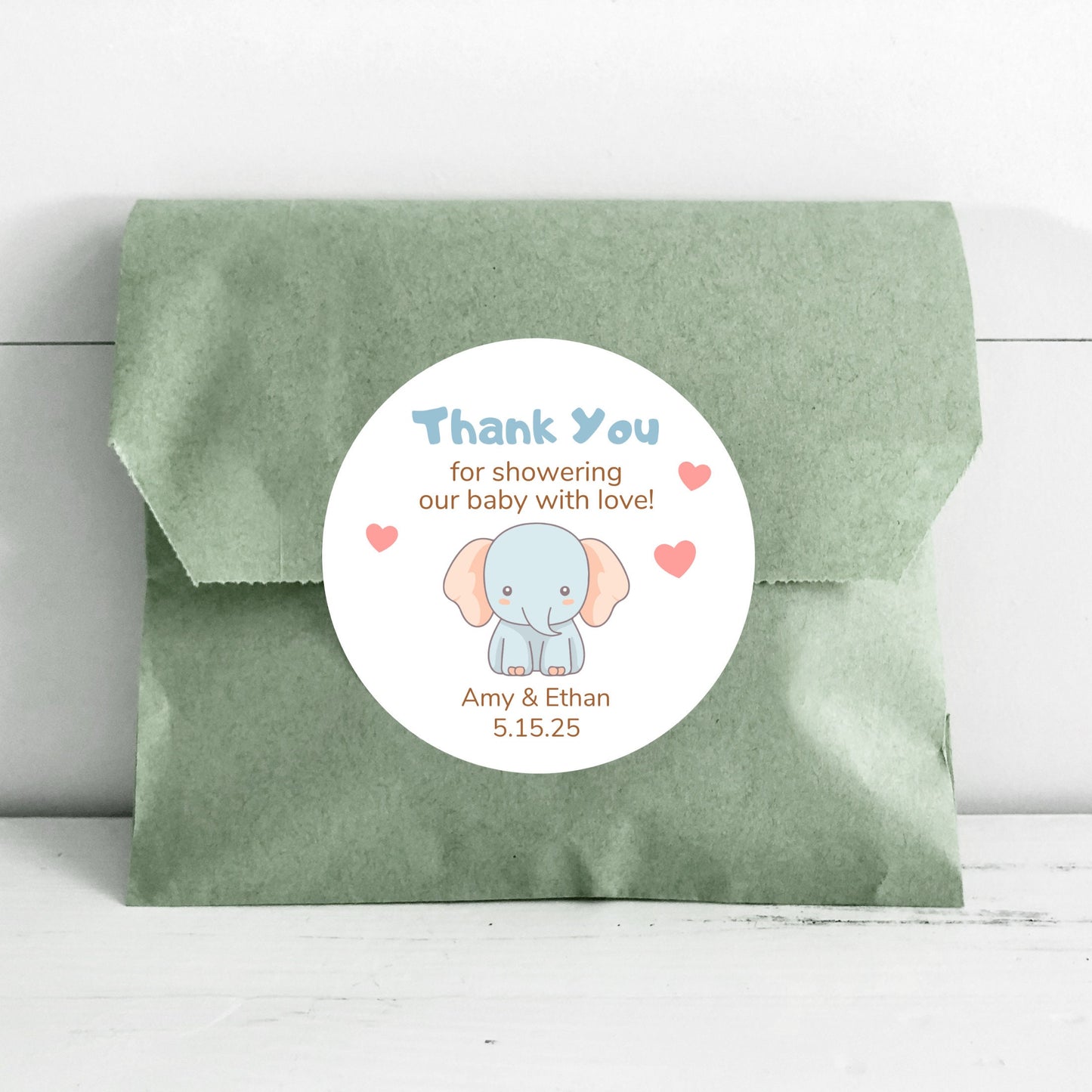 Personalized Baby Shower Stickers, Custom Thank You for Showering Our Baby with Us Labels, Mom to Be Sprinkling Baby Party Favor Sticker