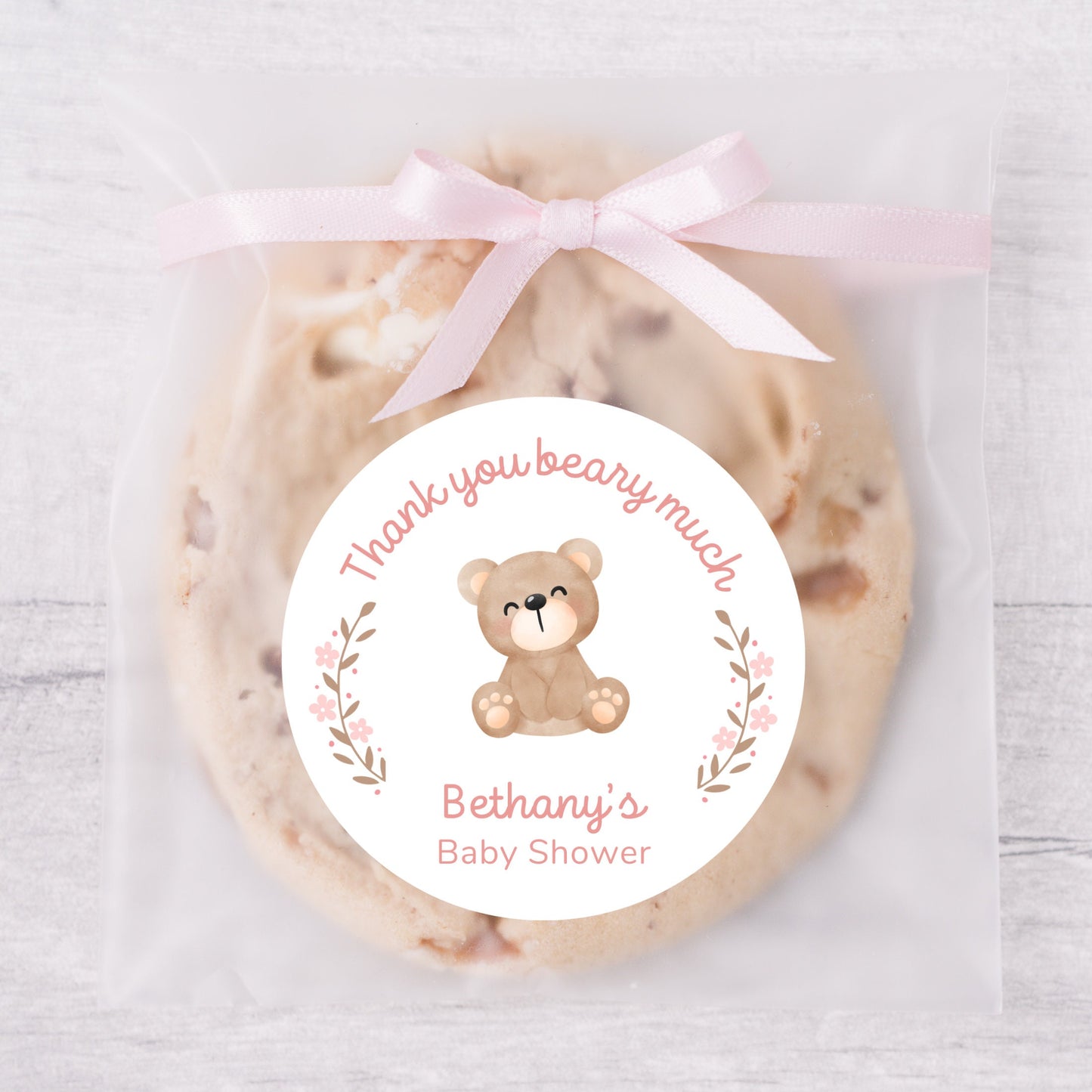 Personalized Baby Shower Stickers, Custom Thank You Beary Much Party Favor Labels, Teddy Bear Baby Girl Baby Boy Shower Stickers