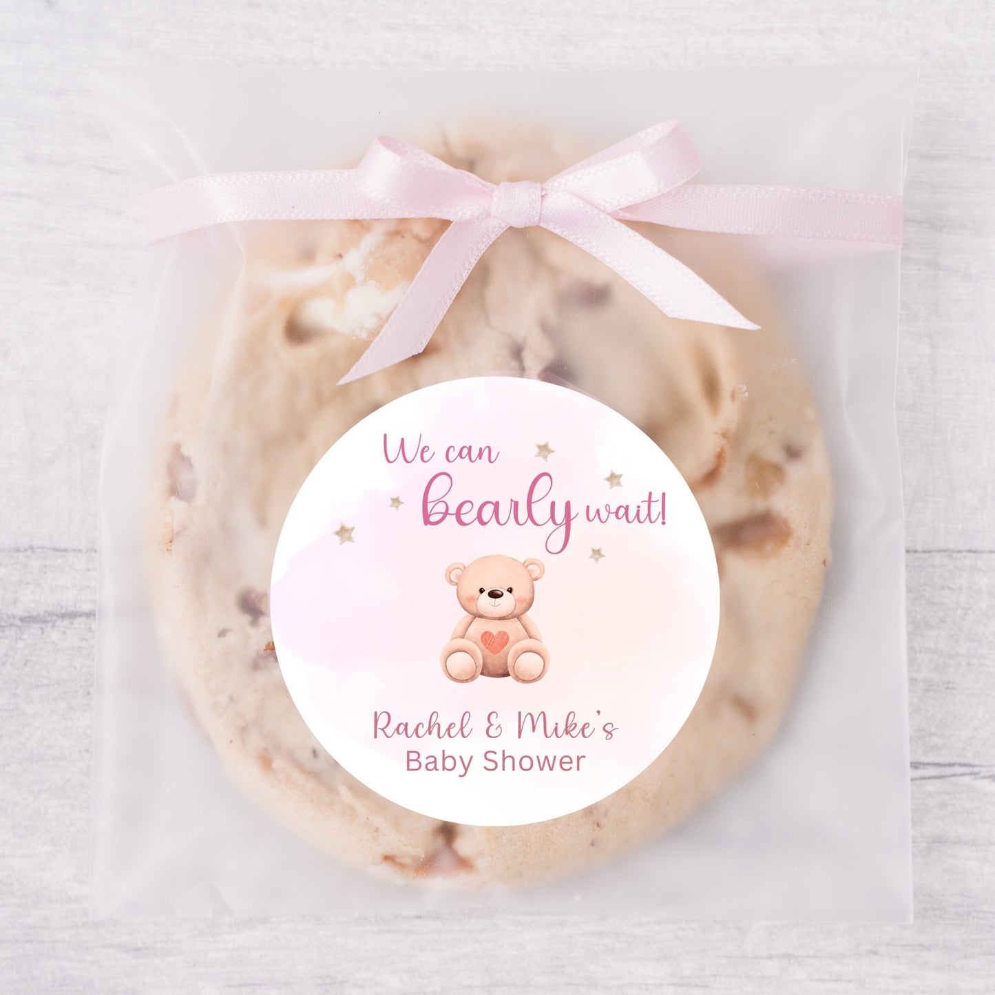 Personalized Baby Shower Stickers, Custom We Can Bearly Wait Party Favor Labels, Teddy Bear Baby Girl Baby Boy Shower Stickers