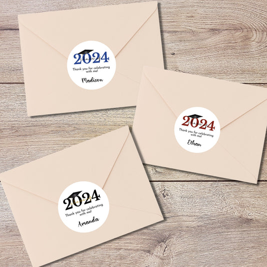 Personalized Graduation Stickers, Happy Graduation Labels, Custom Graduation Party Favor Stickers, Graduation Gift Bag Sticker, Grad Party