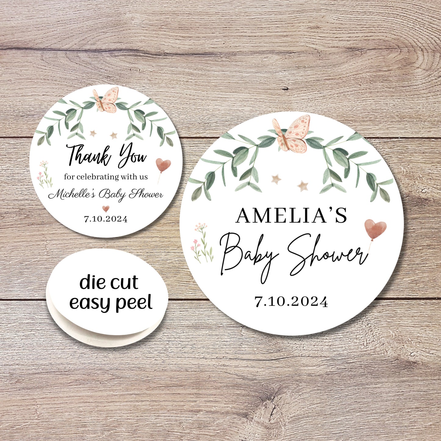 Personalized Baby Shower Stickers, Custom Thank You for Celebrating with Us Labels, Mom to Be Sprinkling Baby Party Favor Sticker