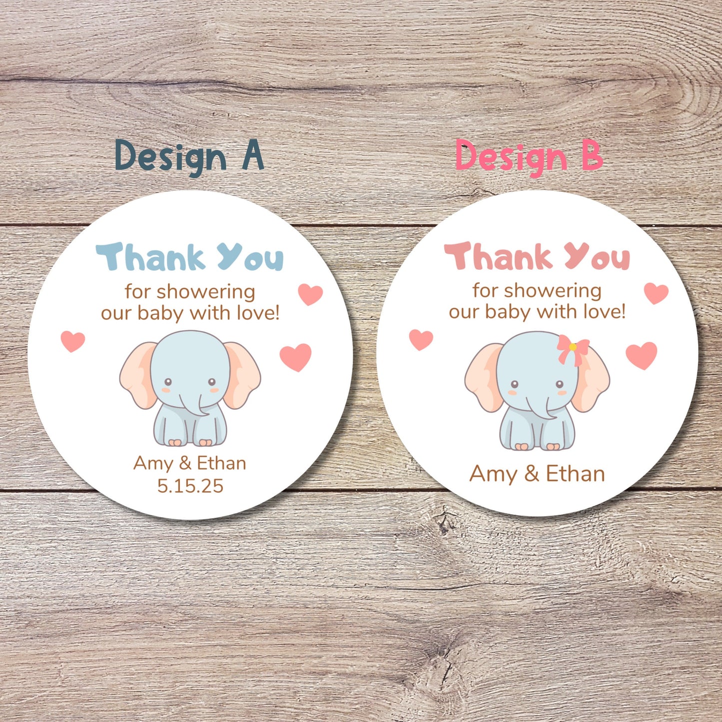 Personalized Baby Shower Stickers, Custom Thank You for Showering Our Baby with Us Labels, Mom to Be Sprinkling Baby Party Favor Sticker