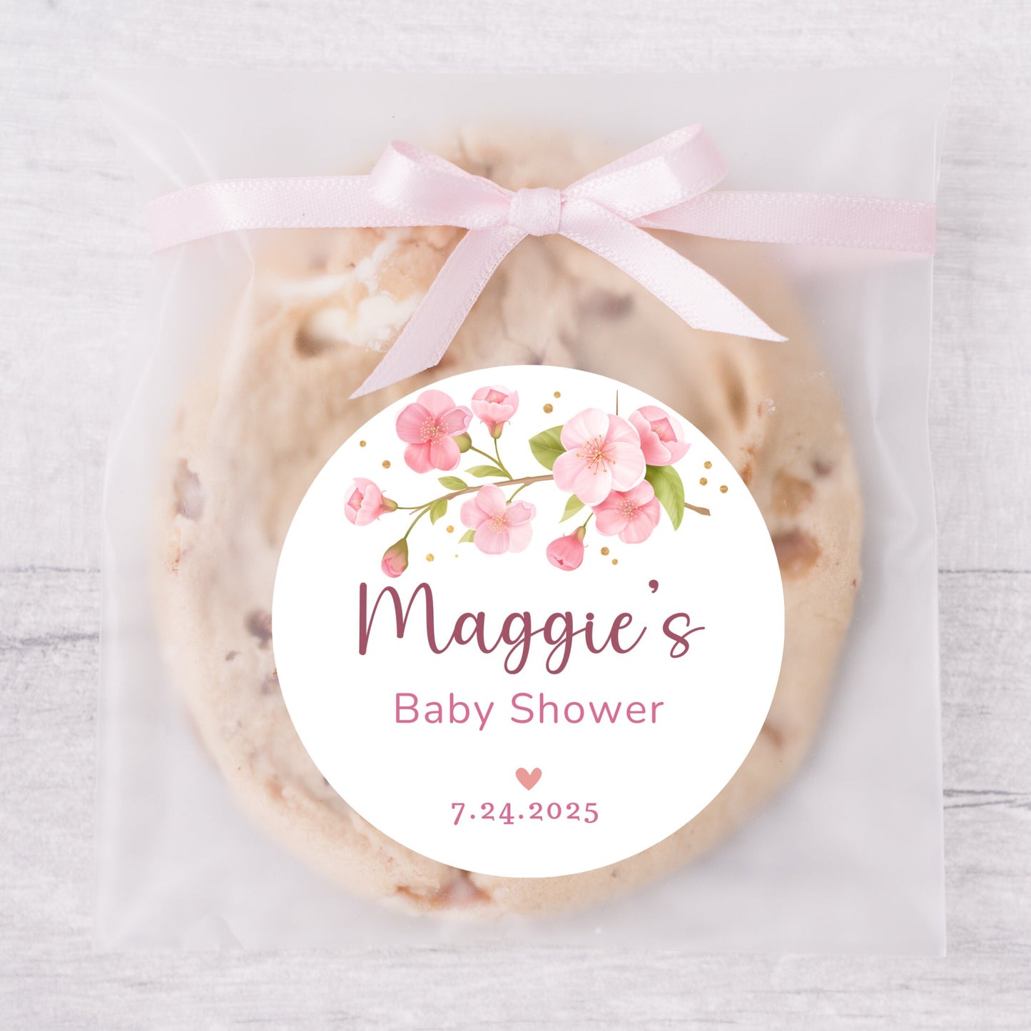 Baby Shower Stickers, Custom Floral Thank You for Showering Our Baby with Love Labels, Mom to Be Sprinkling Baby Party Favor Sticker