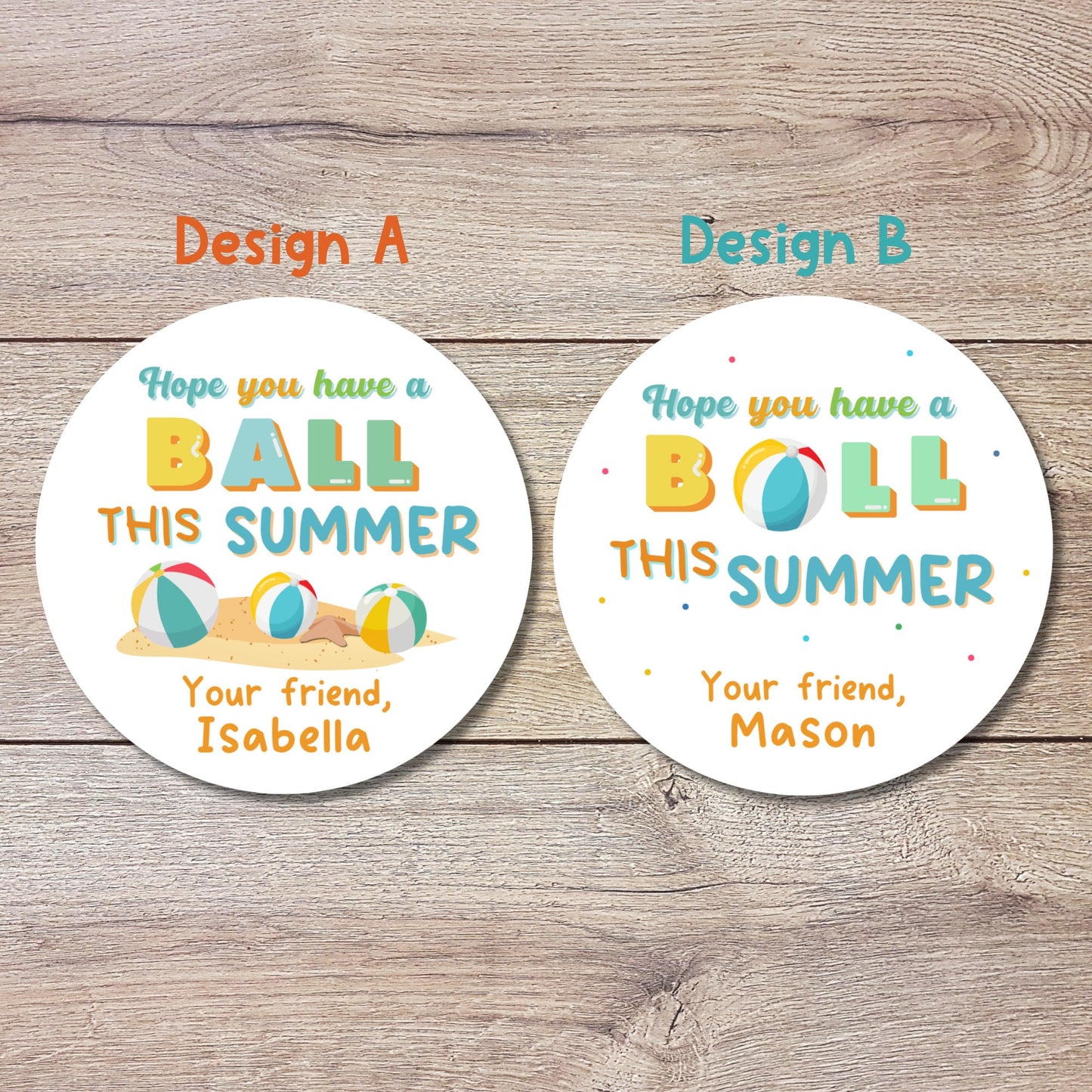 Personalized Have a Ball This Summer Label, School Party Stickers, End of School Party Treat Bag Sticker, Last Day of School Party Stickers
