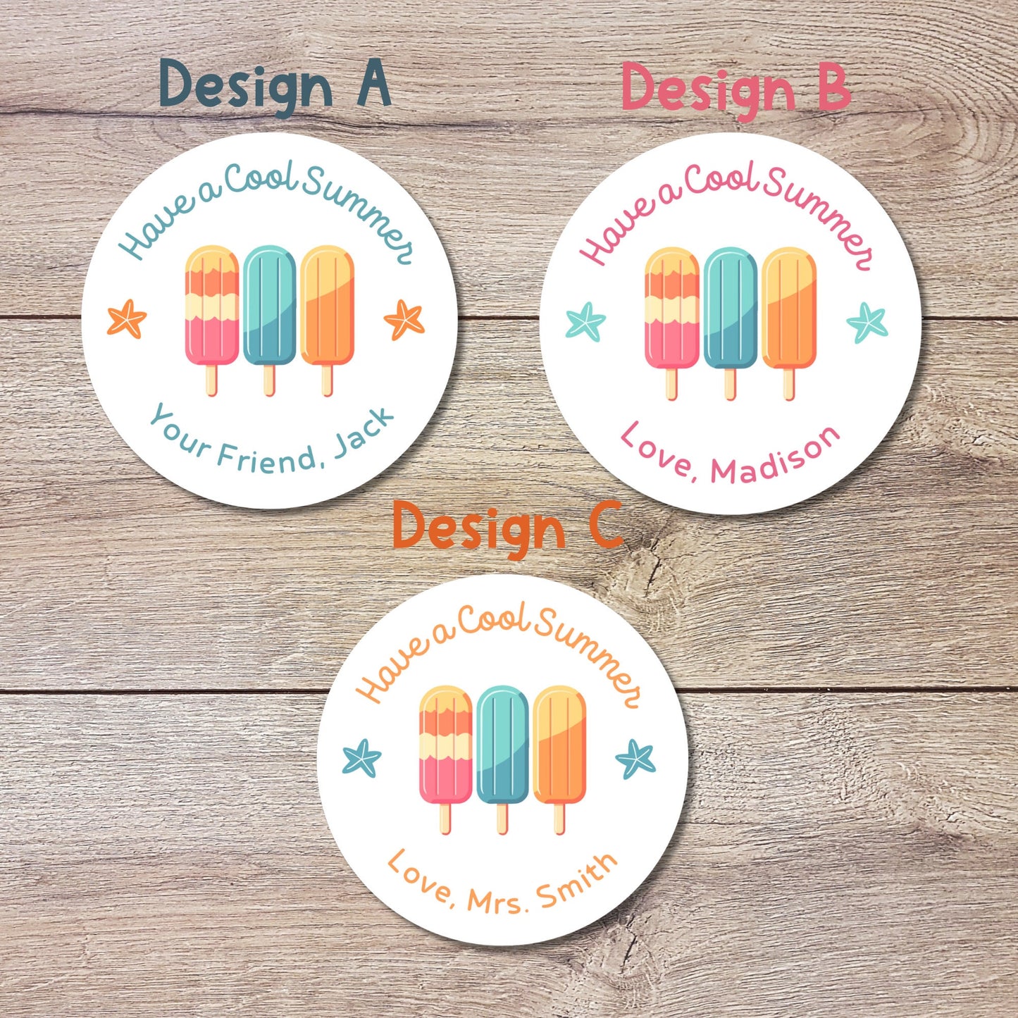 Personalized School Party Stickers, Have a Cool Summer Label, End of School Party Treat Bag Sticker, Last Day of School Party Stickers