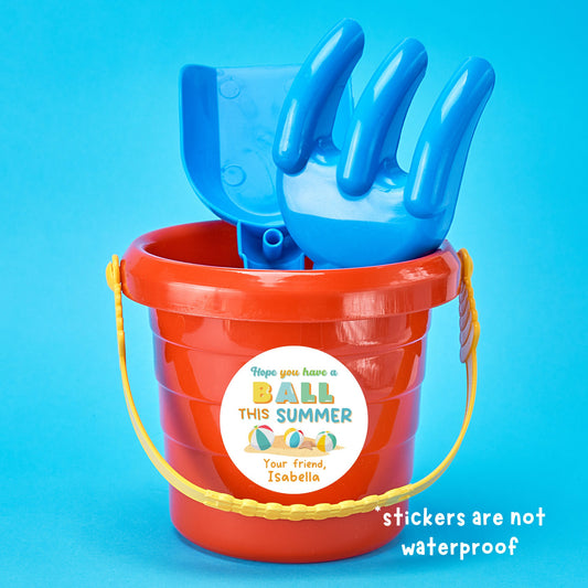 Personalized Have a Ball This Summer Label, School Party Stickers, End of School Party Treat Bag Sticker, Last Day of School Party Stickers