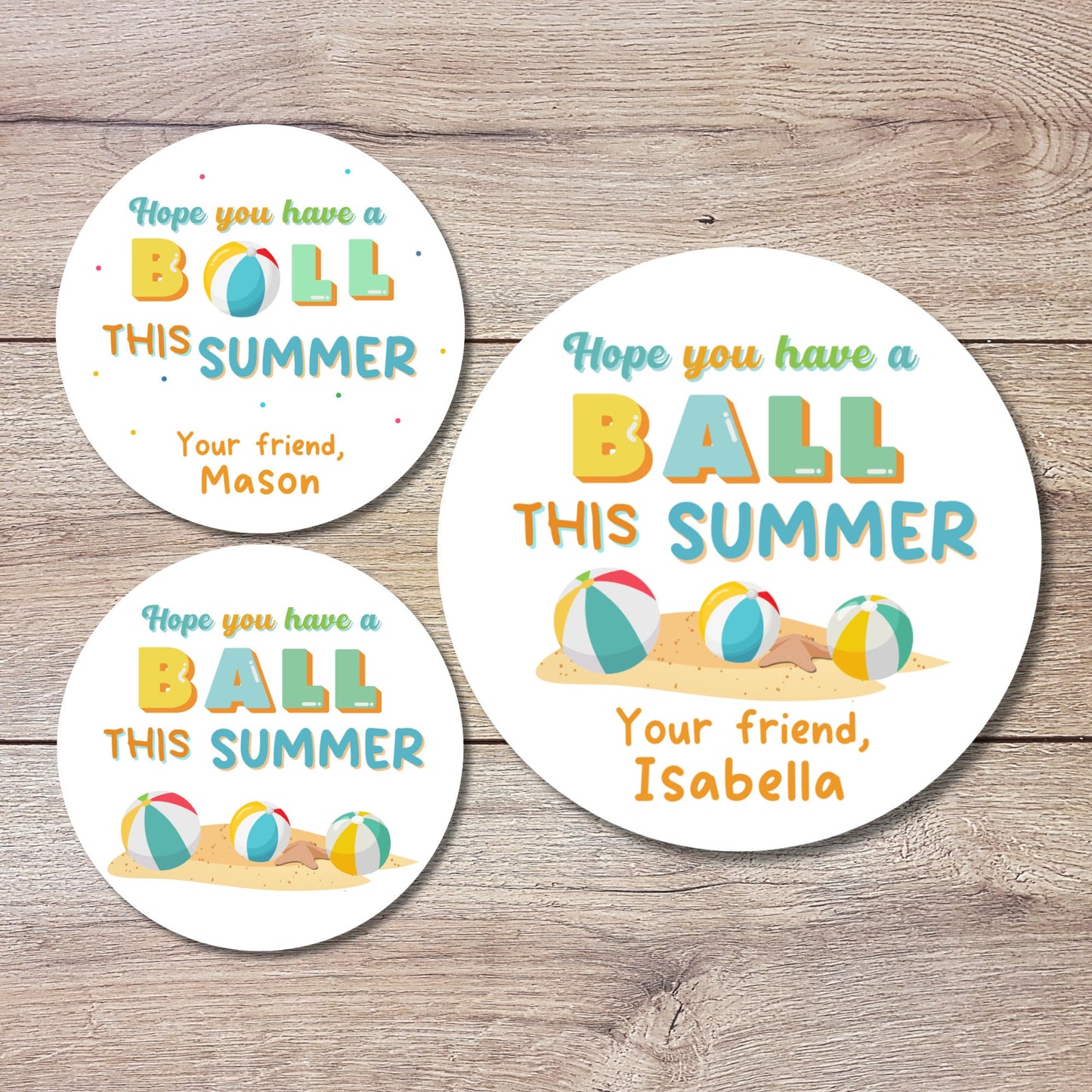 Personalized Have a Ball This Summer Label, School Party Stickers, End of School Party Treat Bag Sticker, Last Day of School Party Stickers