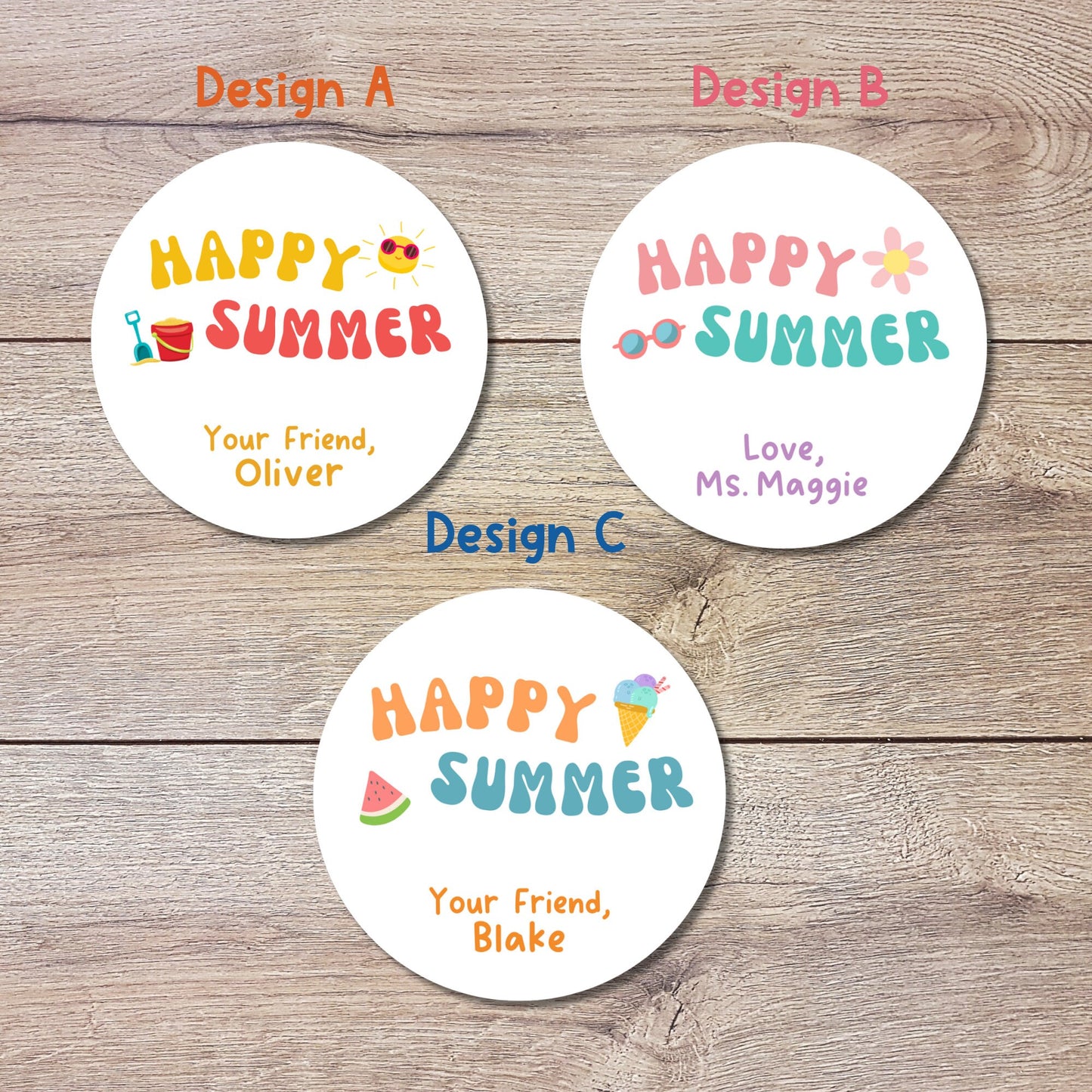 Happy Summer School Party Sticker, Personalized School Party Label, End of School Party Treat Bag Sticker, Last Day of School for Girls Boys