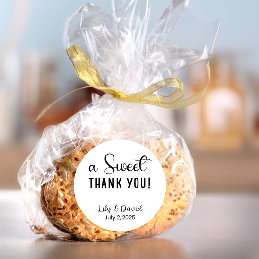 A Sweet Thank You Sticker, Personalized Wedding Stickers, Custom Bridal Shower, Baby Shower, Birthday Anniversary Party Favor Labels