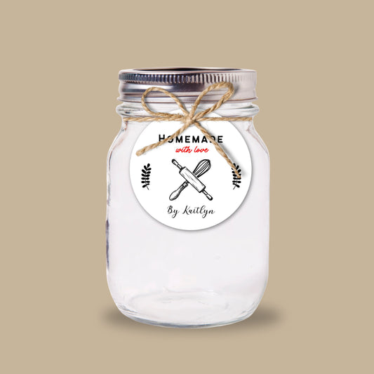 Personalized Homemade with Love Gift Tags, Matte Finish, Customized Baked Goods Tags, Baking Tags, Small Business Bakery Packaging Tags