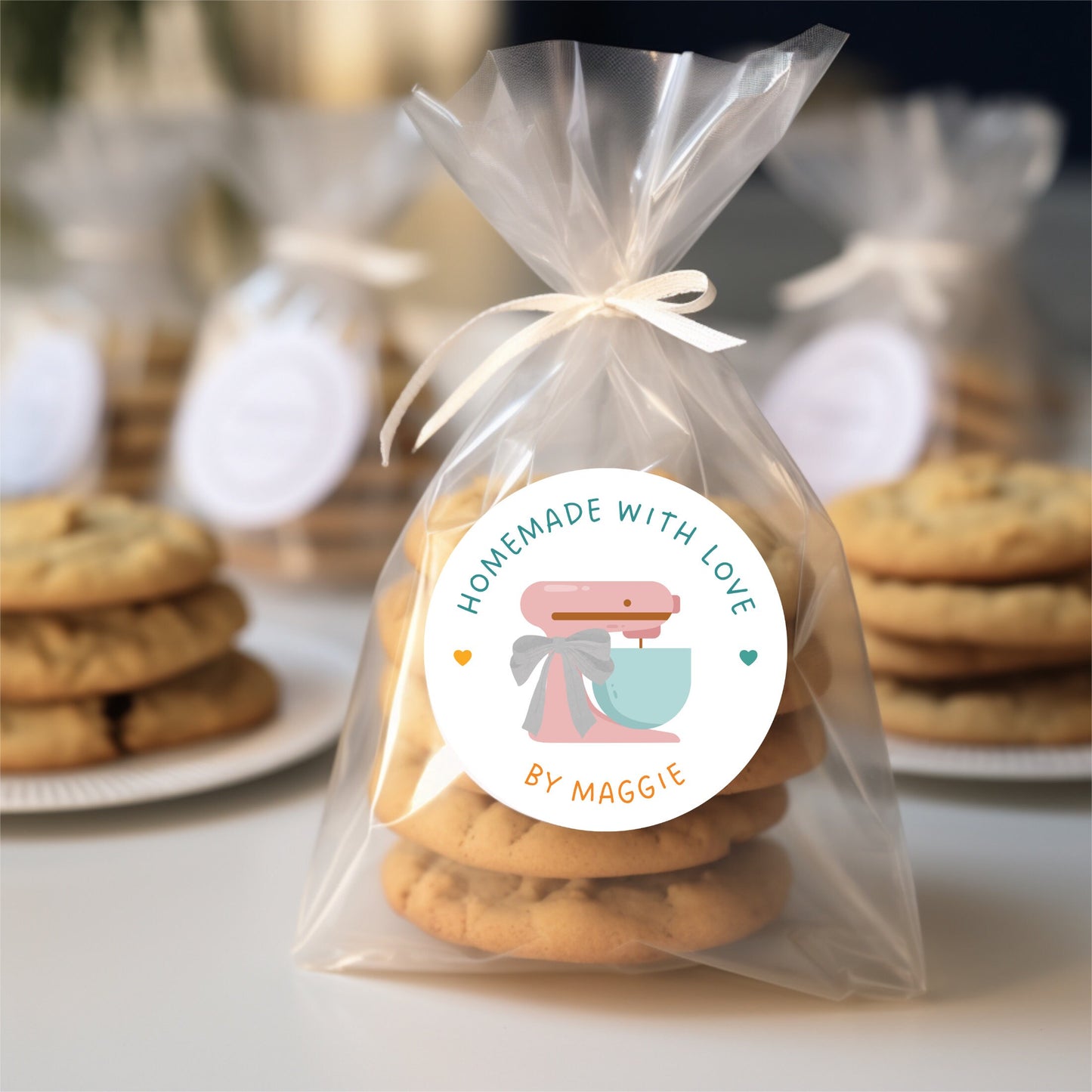 Personalized Homemade with Love Stickers, Customized Baked Goods Labels, Small Business Baking Packaging Labels, Gift for Friends