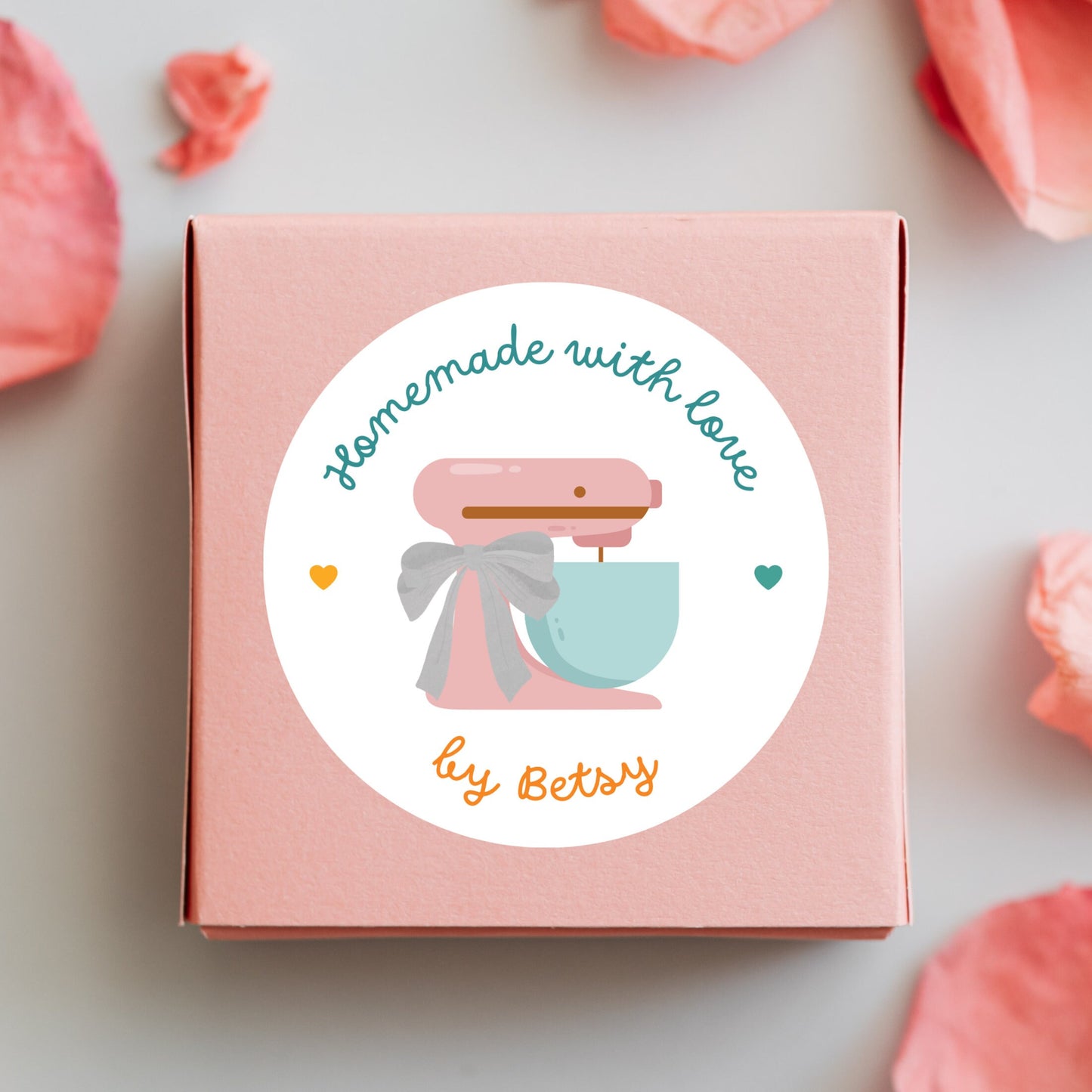 Personalized Homemade with Love Stickers, Customized Baked Goods Labels, Small Business Baking Packaging Labels, Gift for Friends
