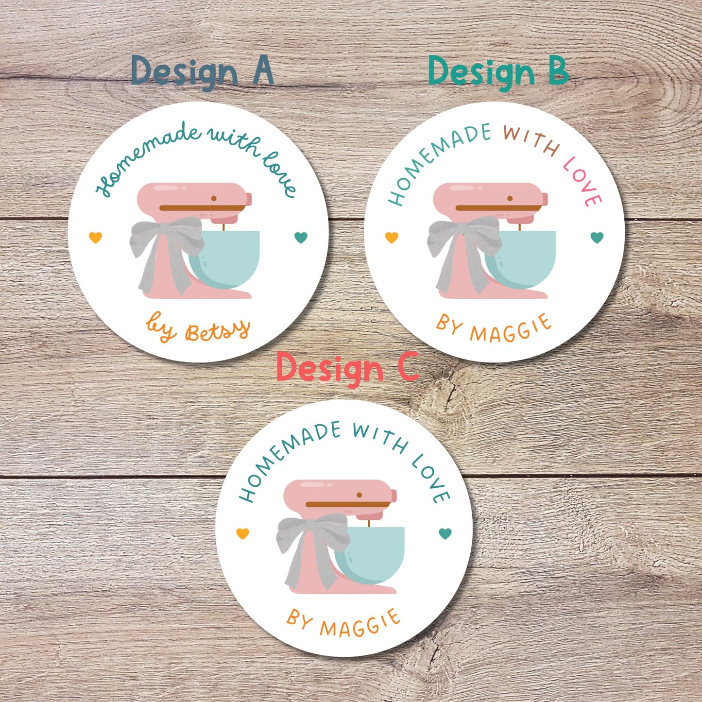 Personalized Homemade with Love Stickers, Customized Baked Goods Labels, Small Business Baking Packaging Labels, Gift for Friends