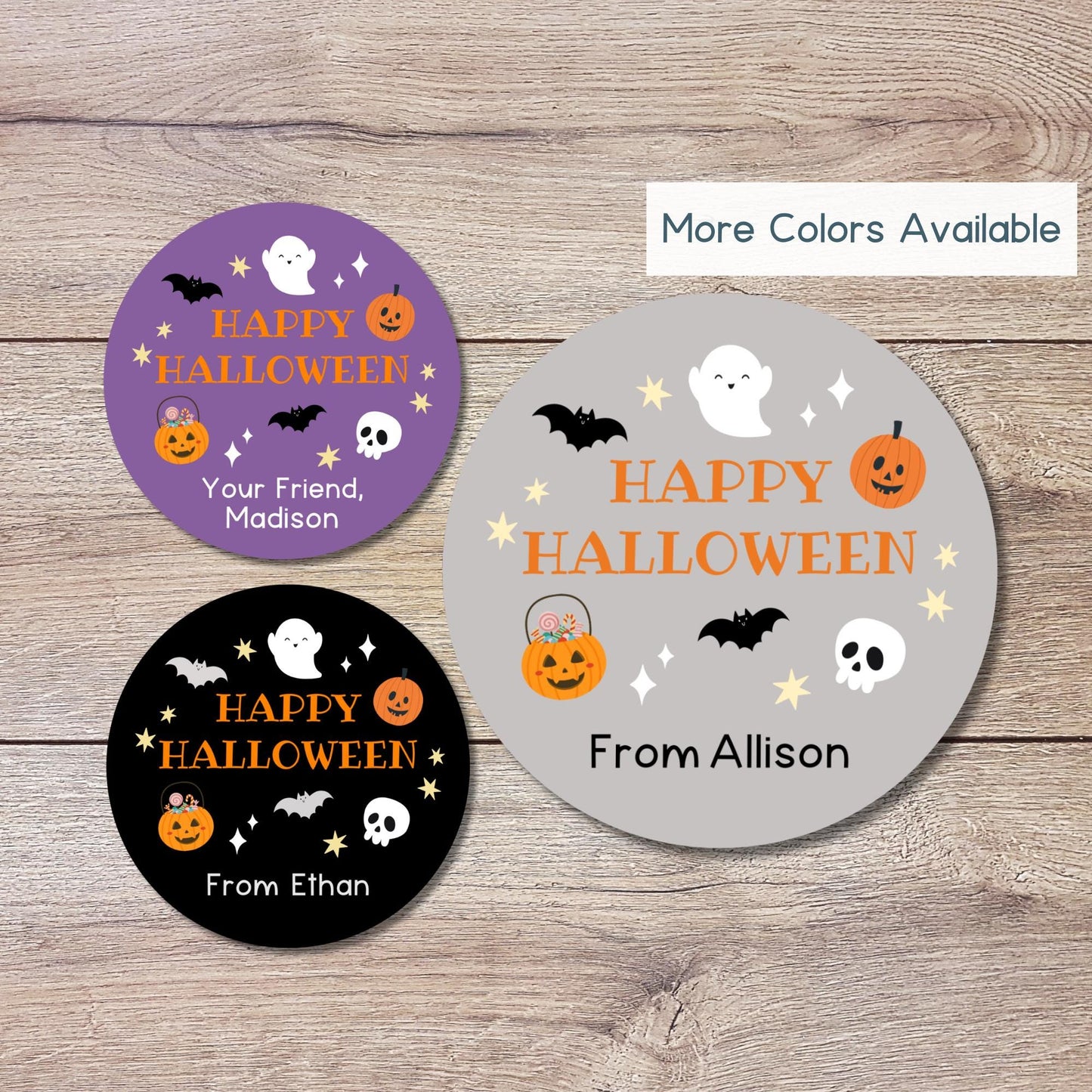 Personalized Halloween Stickers, Custom Halloween Goody Bag Label, Printed Kids Happy Halloween School Event Label, Baking Package Labels
