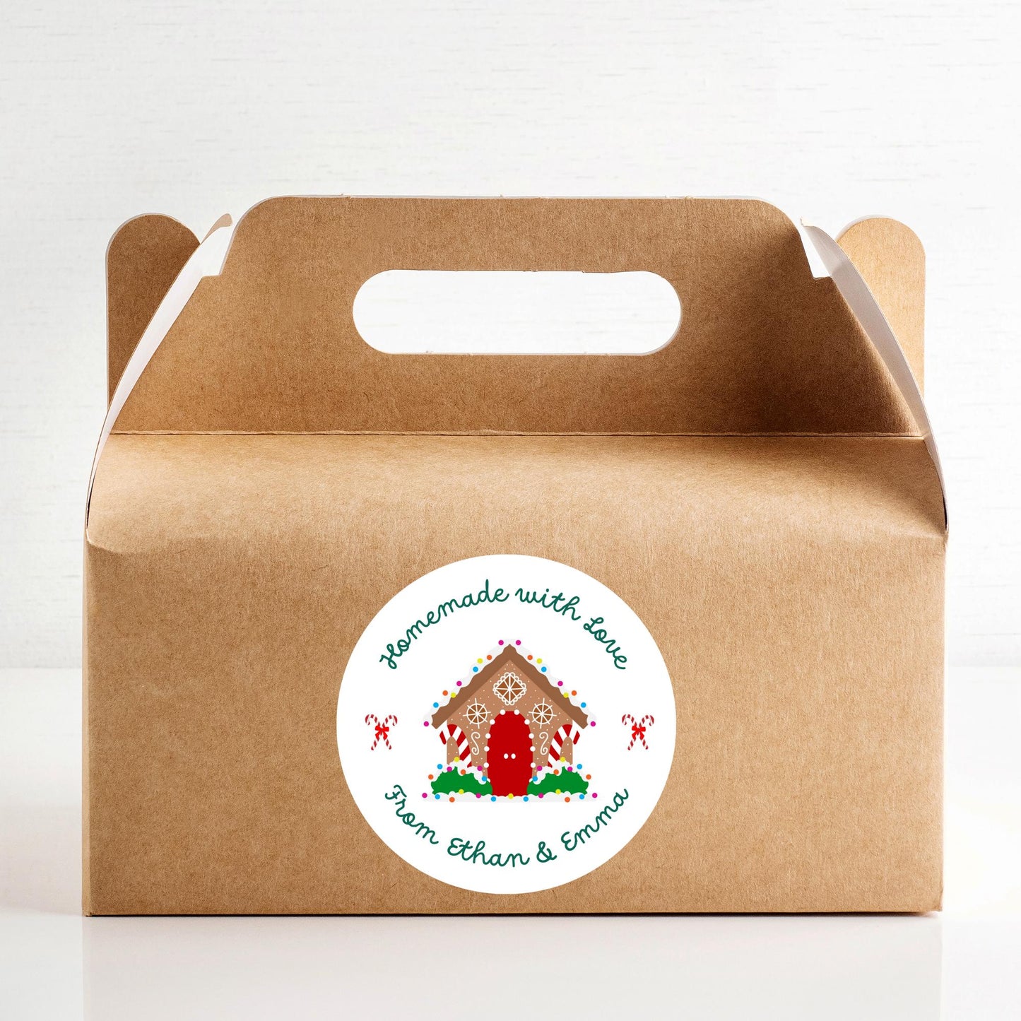 Baking Spirits Bright Stickers, Personalized Christmas Baked with Love Labels, Custom Made with Love Gift Tags, Happy Holiday Home Baking