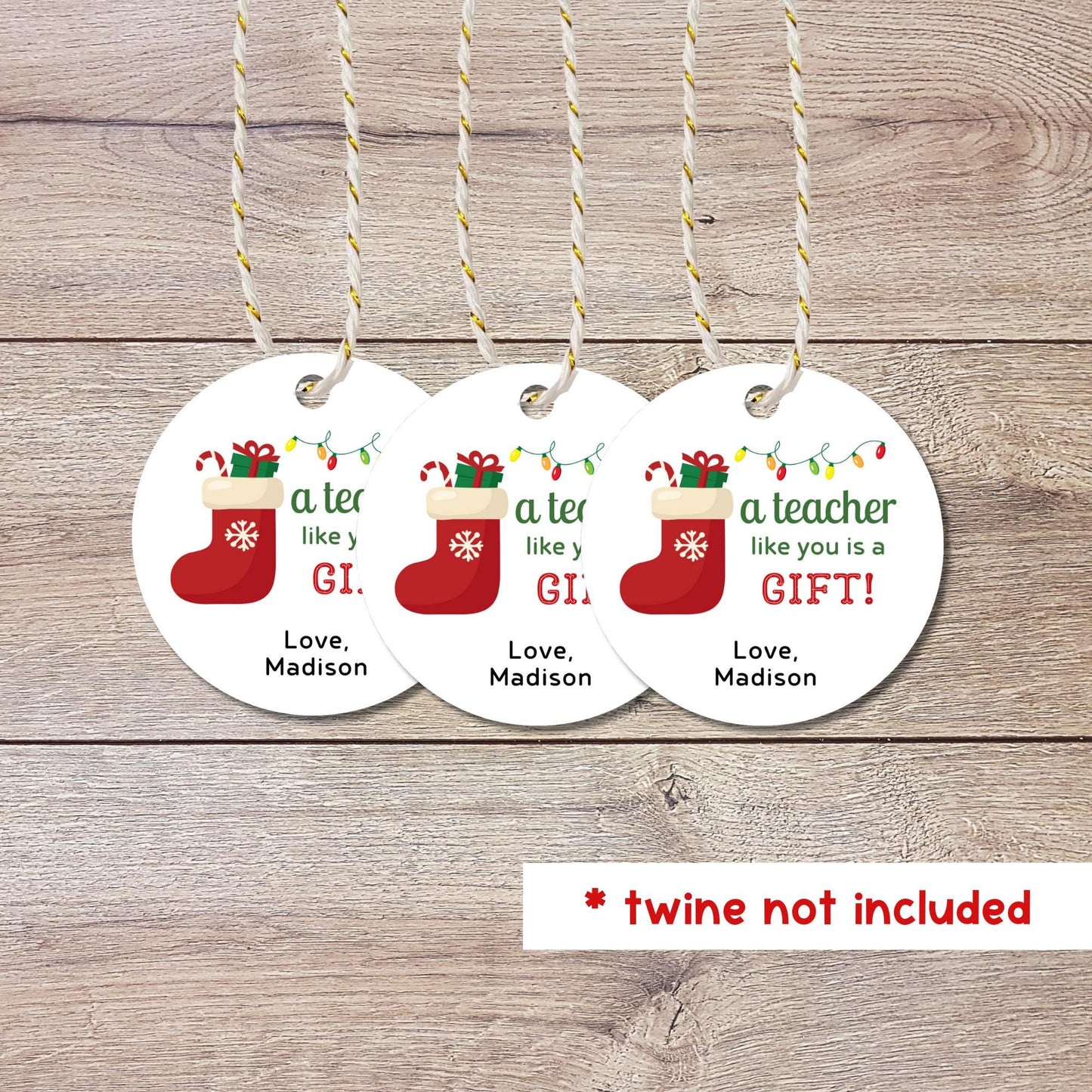 Personalized Christmas Teacher Gift Tags, Custom Holiday Gift Tags, Matte Finish, A Teacher Like You is Gift, School Event Tags, Baking Gift