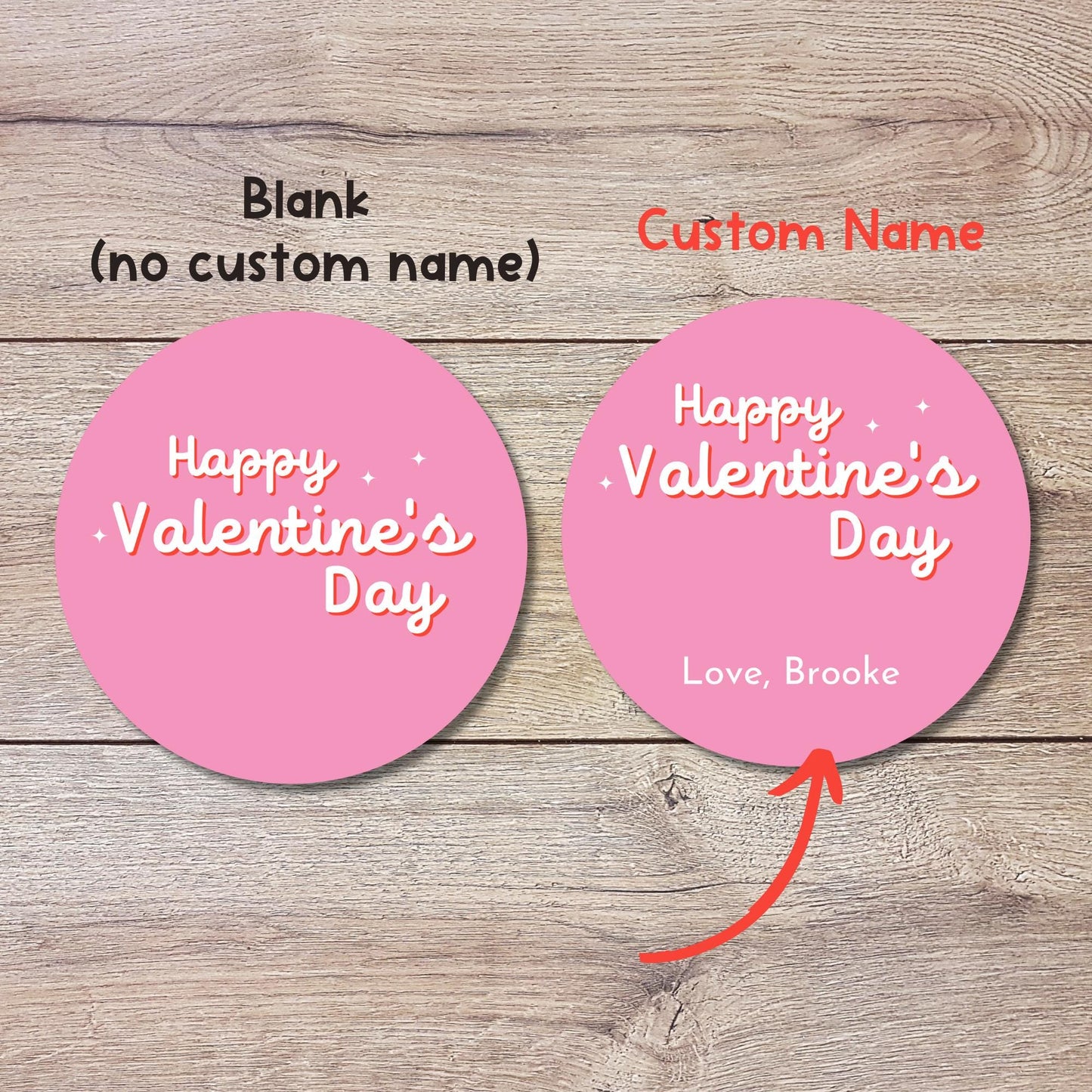 Personalized Valentine's Day Stickers, Happy Valentine Label, Custom School Classroom Party Favor Treat Bag Stickers, Homemade Baked Goods