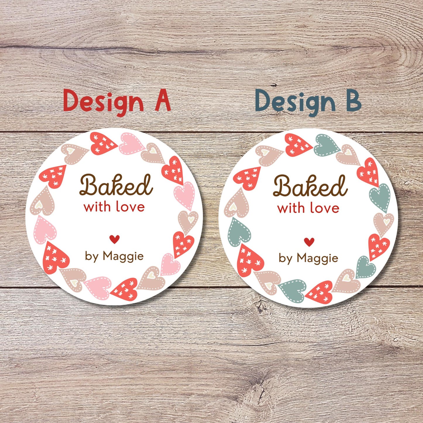 Valentine Baking Stickers, Personalized Valentine Baked with Love Labels, Custom Made with Love Gift Tags, Happy Valentine Home Baking