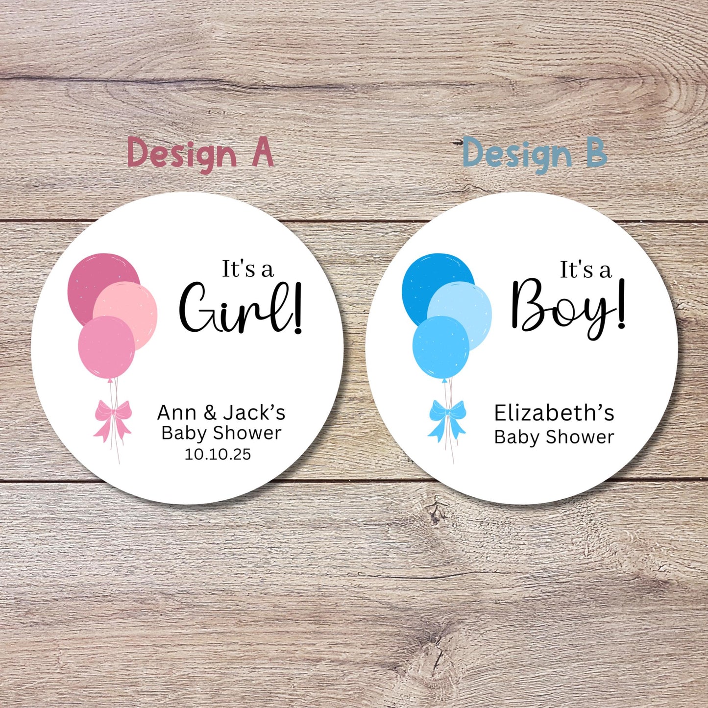 Personalized Baby Shower Stickers, It's a Girl, It's a Boy Labels, Gender Reveal Baby Party Favor Sticker, Thank You for Showering Stickers