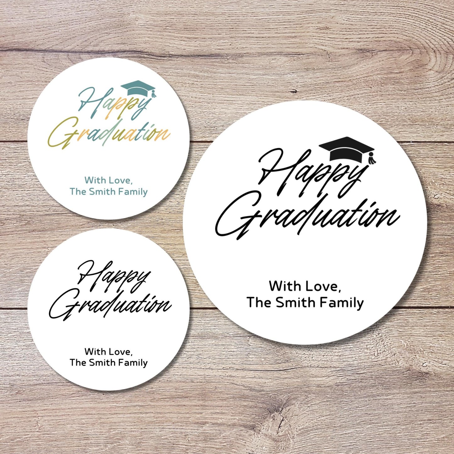 Personalized Graduation Stickers, Happy Graduation Labels, Custom Graduation Party Favor Stickers, Graduation Gift Bag Envelope Seal Sticker