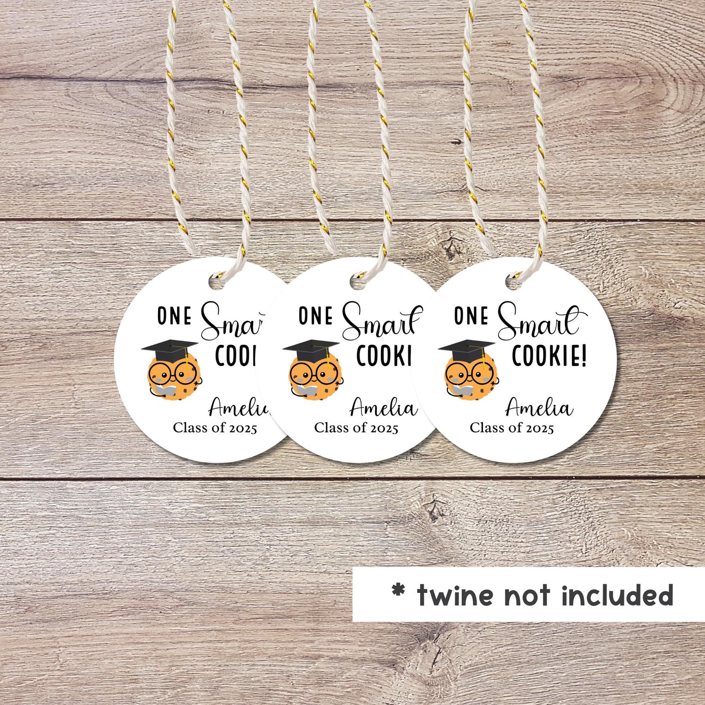 You're One Smart Cookie Tags, Personalized School Graduation Tag, First Day and Last Day of School, Kids School Graduation Class Gift Tag