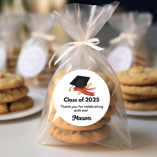 Personalized Graduation Stickers, Happy Graduation Labels, Custom Graduation Party Favor Stickers, Graduation Gift Bag Envelope Seal Sticker