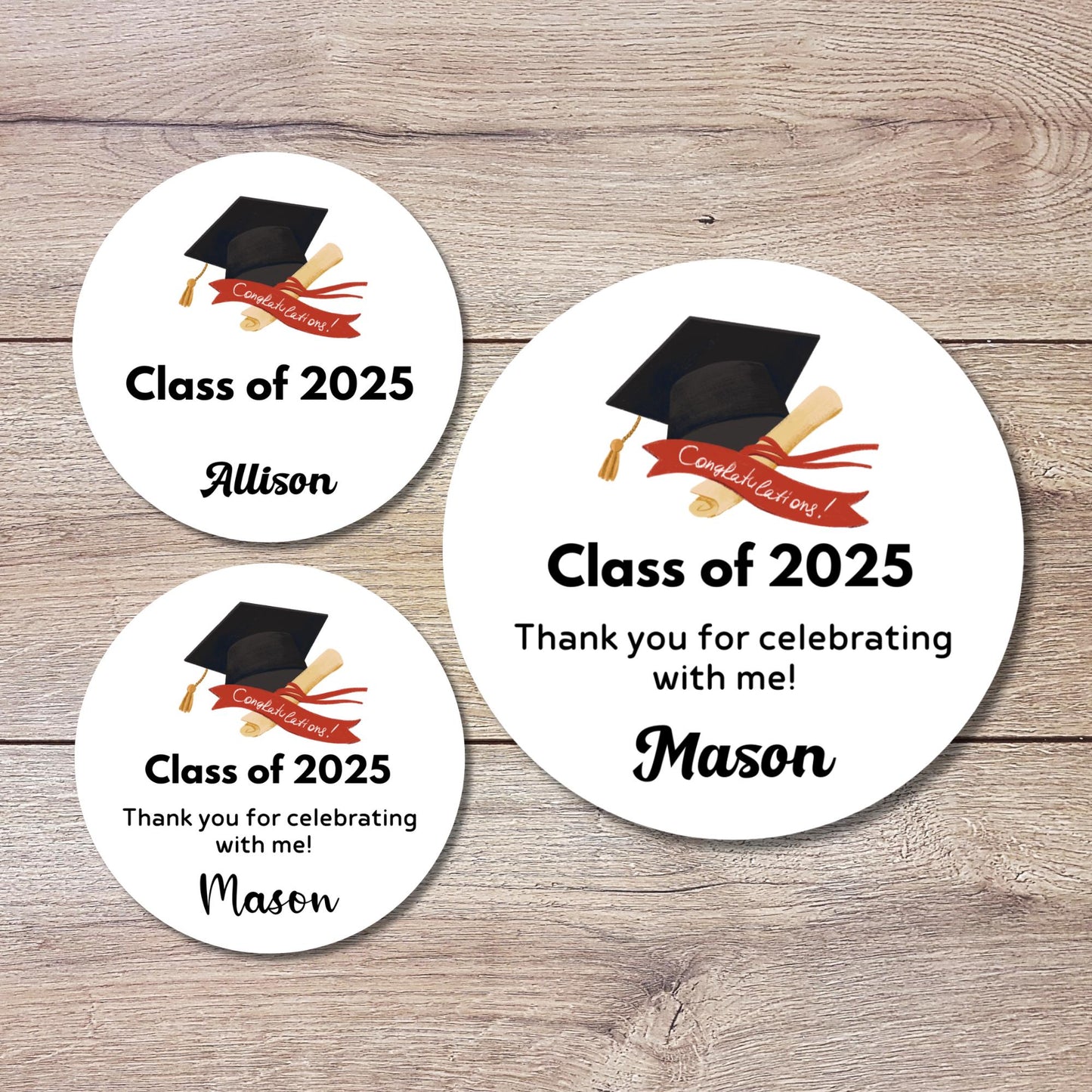 Personalized Graduation Stickers, Happy Graduation Labels, Custom Graduation Party Favor Stickers, Graduation Gift Bag Envelope Seal Sticker