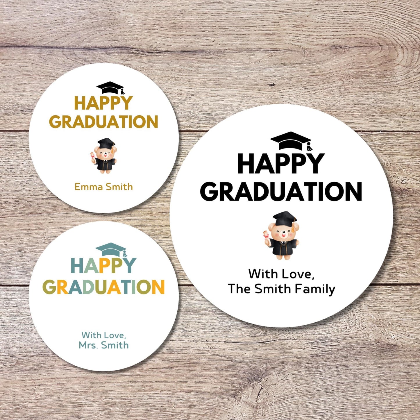 Personalized Graduation Stickers, Happy Graduation Labels, Custom Graduation Party Favor Stickers, Graduation Gift Bag Envelope Seal Sticker