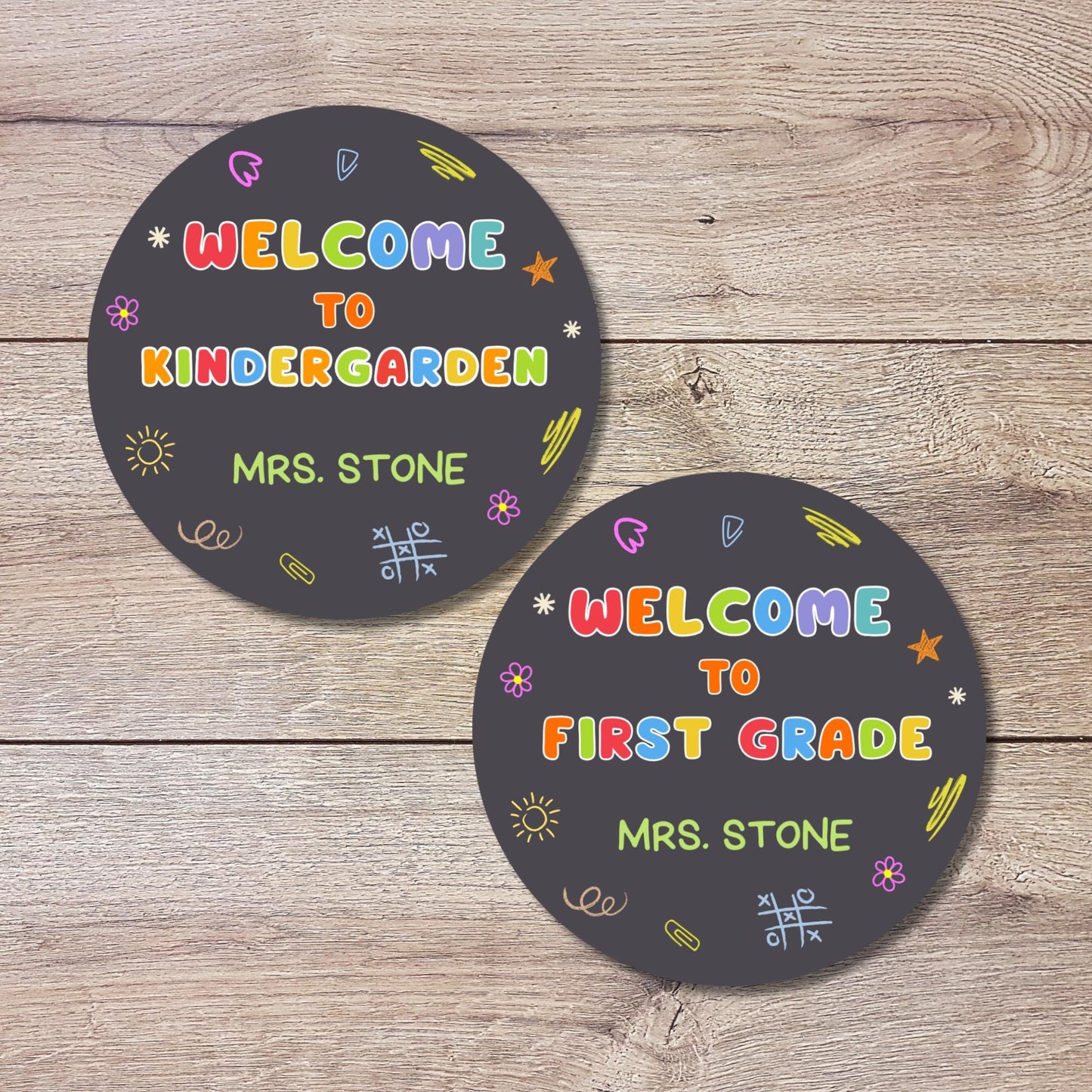 Personalized Back to School Stickers, Welcome to Kindergarten First Grade First Day of School Label Sticker, School Day Teacher Folder Label