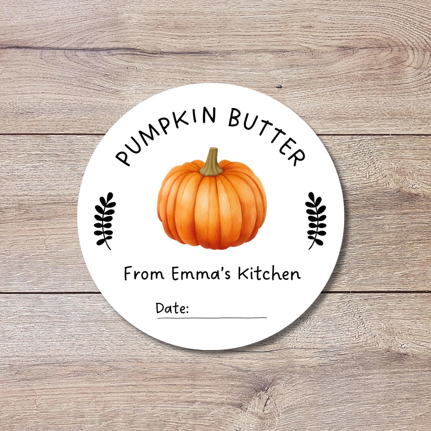 Homemade Pumpkin Butter Canning Stickers, Custom Homemade Puree Stickers, Personalized Mason Jar Lid Labels, Gifting Fruit Preserves Labels