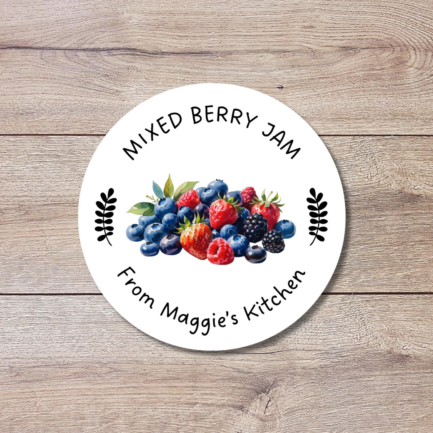 Mixed Berry Jam Stickers, Custom Homemade Puree Canning Stickers, Personalized Mason Jar Lid Labels, Gifting Fruit Jam Preserves Labels