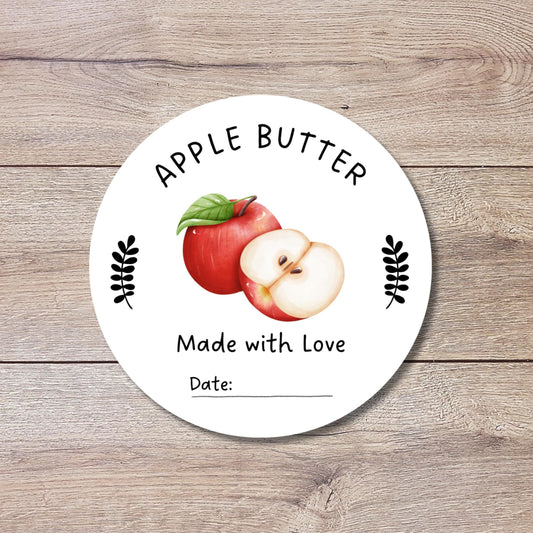 Apple Butter Canning Stickers, Custom Homemade Puree Stickers, Personalized Mason Jar Lid Labels, Gifting Fruit Preserves Labels