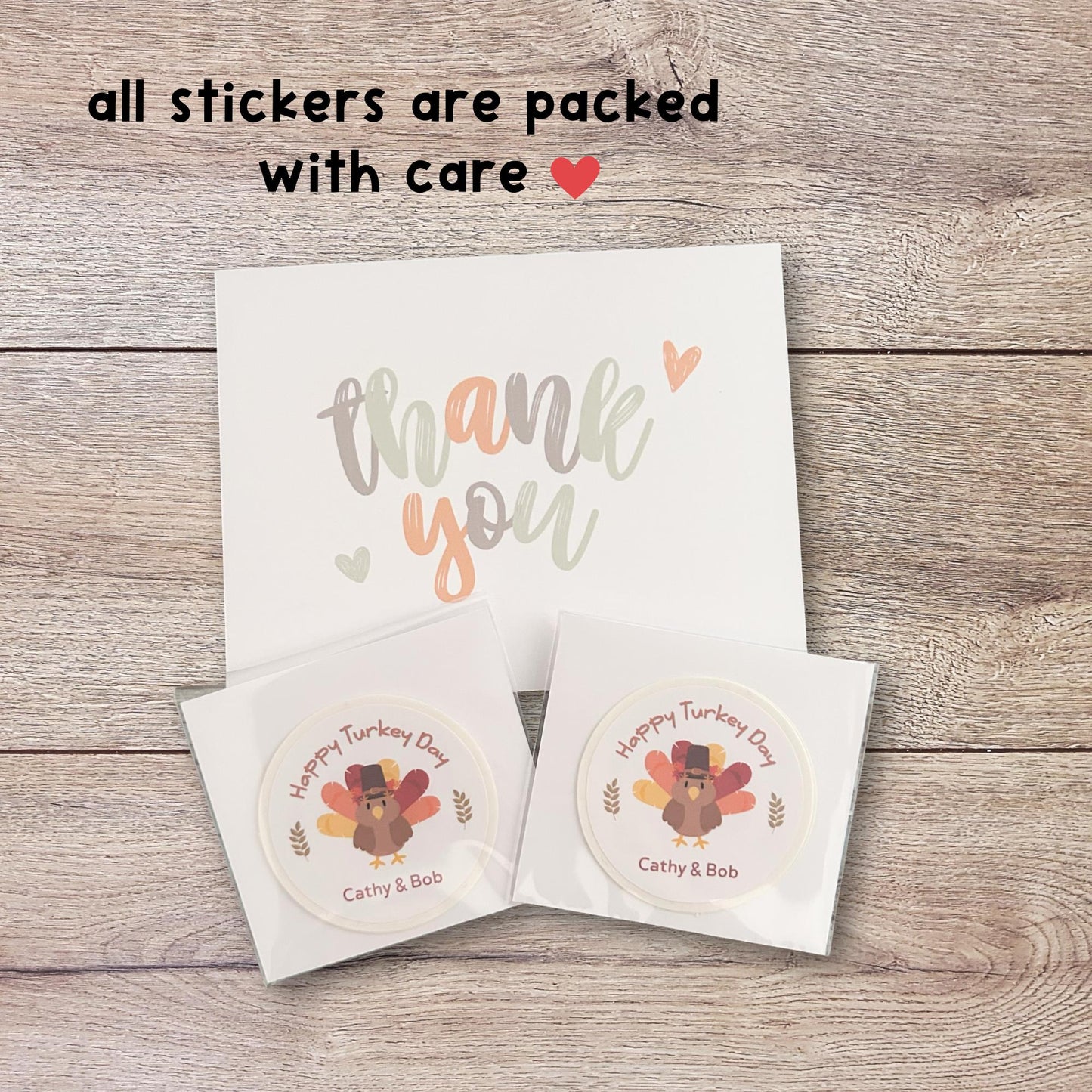 Wishing You A Happy Thanksgiving Personalized Stickers, Custom Fall Autumn Thank You Label for Event Party Favor