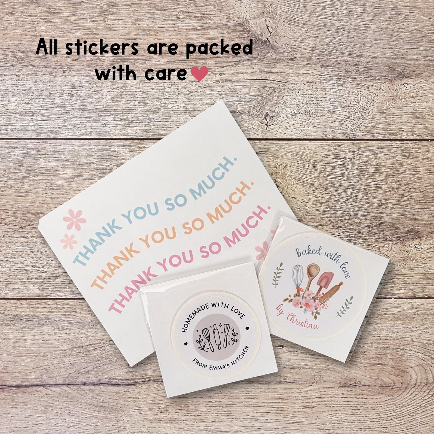 Baked with Love Stickers, Personalized Homemade with Love Labels, Custom Fall Autumn Holiday Thanksgiving Homemade Bakery, Pie Stickers