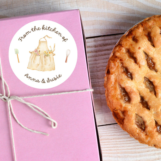 From The Kitchen of Baking Personalized Stickers, Custom Baked with Love Labels with Name, Small Business Bakery Packaging Supplies