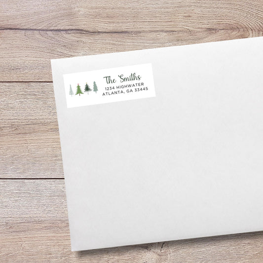 Christmas Return Address Stickers, Personalized Holiday Address Labels Printed