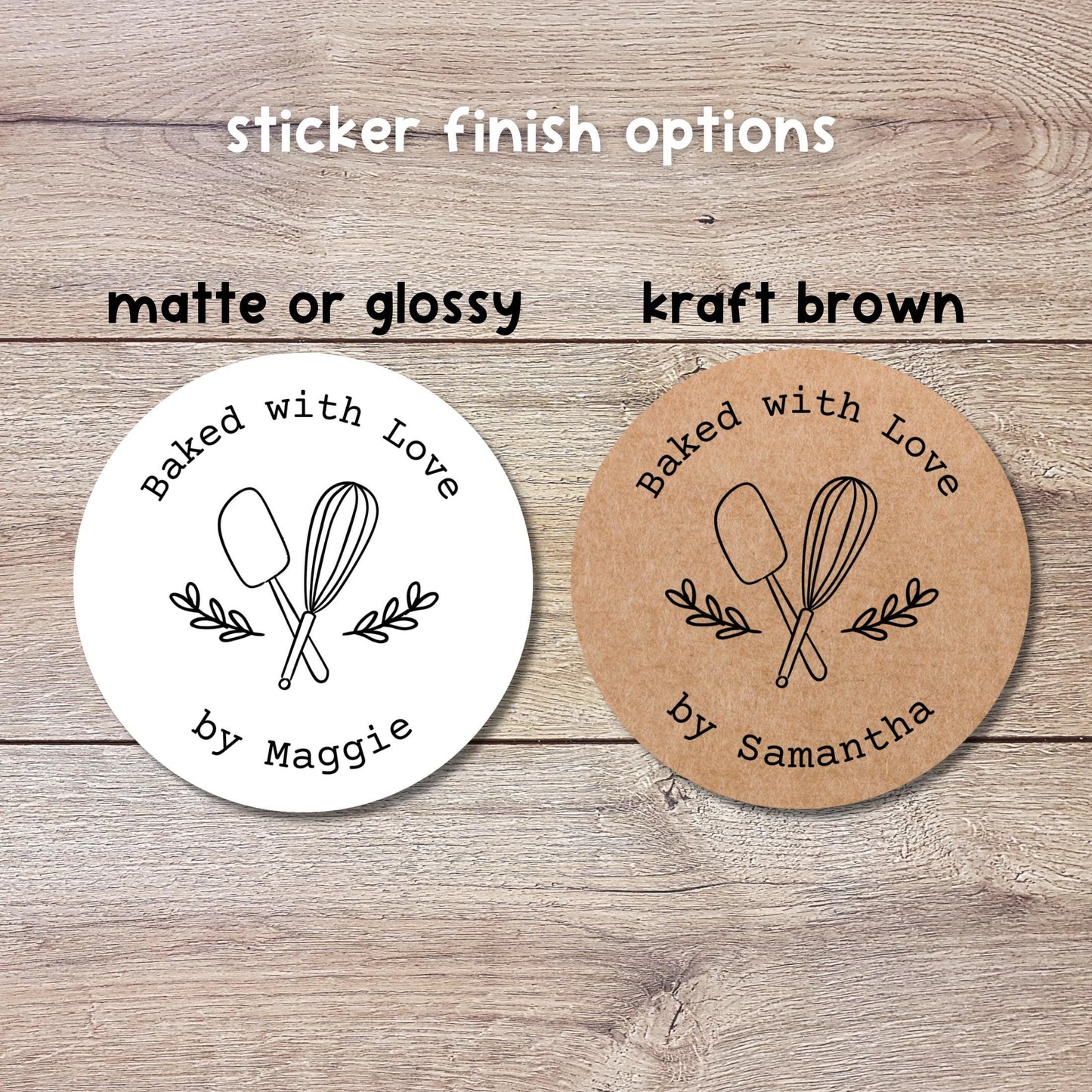 Personalized Baked with Love Stickers, Custom Homemade with Love Small Business Bakery Packaging Labels