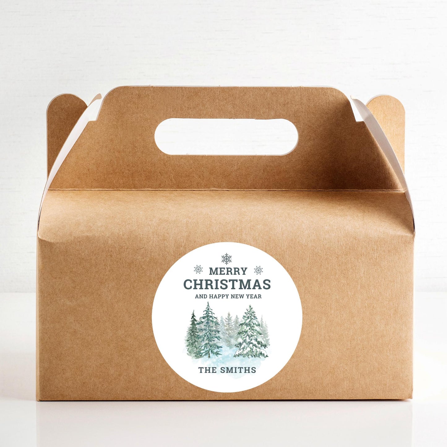 Classic Merry Christmas Personalized Stickers, Custom Holiday Name Labels for Gift Wrapping Party Favors, Invitation Envelope Seals