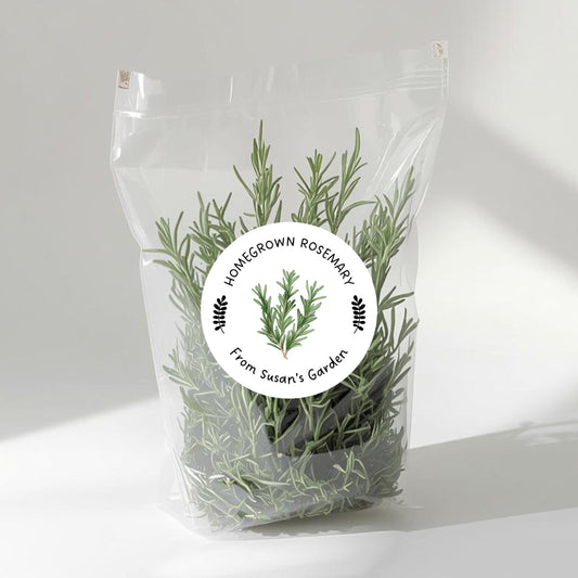Personalized Homegrown Rosemary Stickers, Custom Organic Veggie Garden Gift Labels