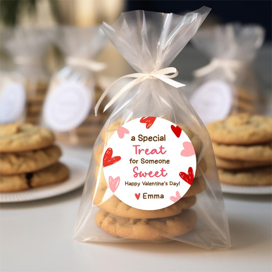 Personalized A Special Treat for Someone Sweet Stickers, Custom Valentines Day School Party Favor Treat Bag Labels