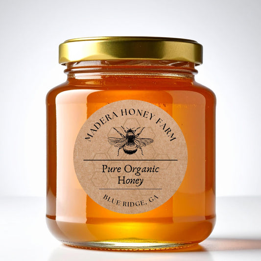 Personalized Organic Honey Bee Farm Stickers, Custom Homemade Jar Labels