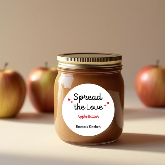 Spread with Love Personalized Fruit Jam Stickers, Custom Homemade Labels