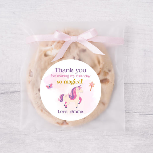 Personalized Unicorn Birthday Sticker, Custom Magical Kids Birthday Party Favor Labels