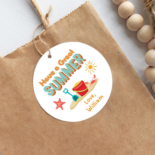 Have A Great Summer, Happy Last Day End of School Party Favor Gift Bag Tags