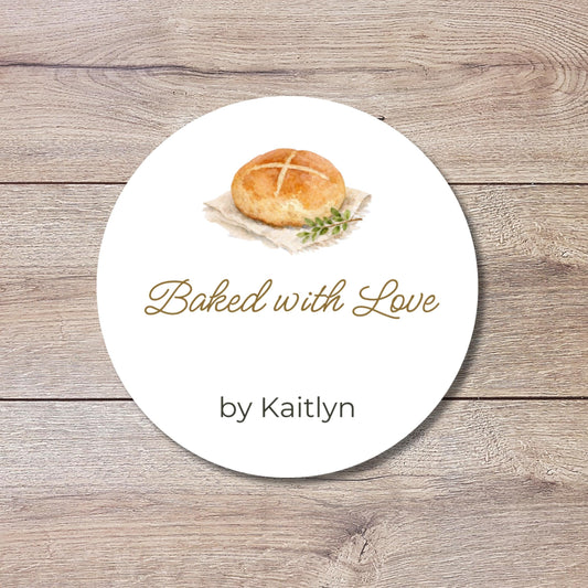 Personalized Homemade with Love Stickers, Customized Baked Goods Small Business Bakery Packaging Labels