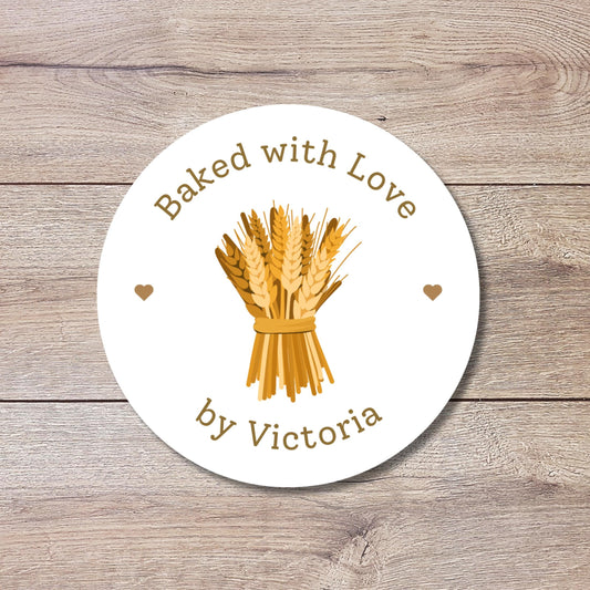 Personalized Homemade with Love Stickers, Customized Baked Goods Small Business Bakery Packaging Labels