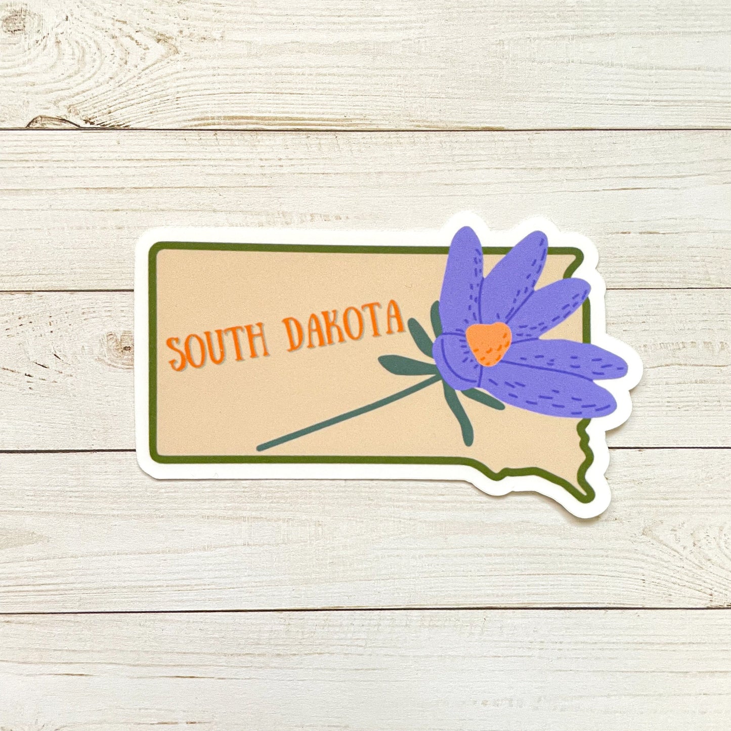 South Dakota State Flower Vinyl Sticker